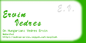 ervin vedres business card